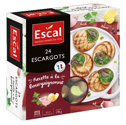 One box with 24 Escargots à la Bourguignonne