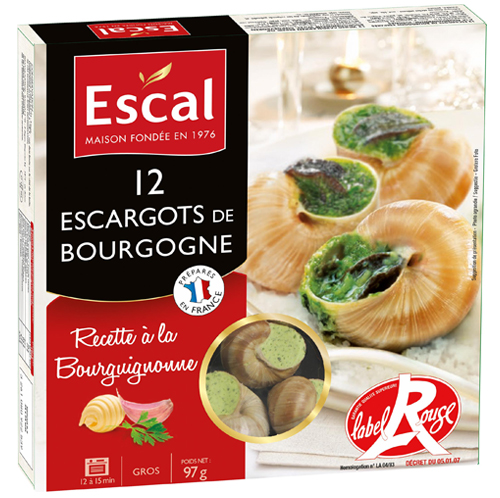 12 ESCARGOTS DE BOURGOGNE - Escargots et apéritifs surgelés ESCAL