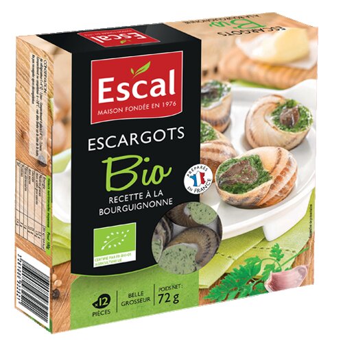 One box with 12 organic escargots