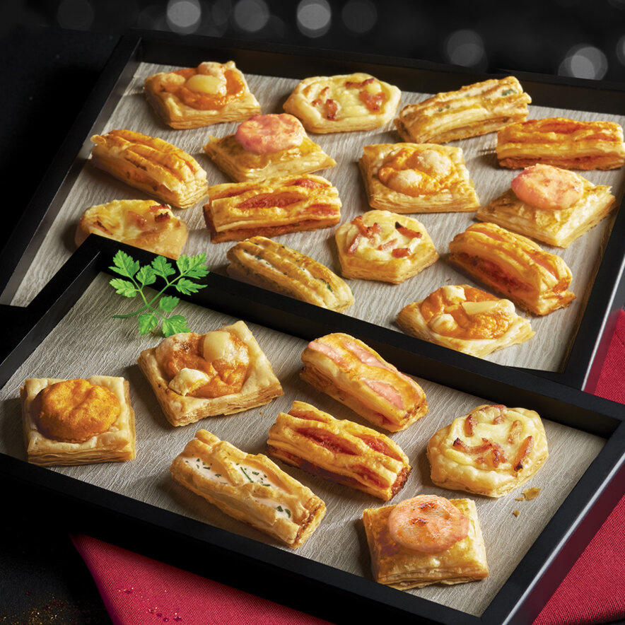 100 MINI PUFF PASTRY ASSORTMENT - Escargots et apéritifs surgelés ESCAL