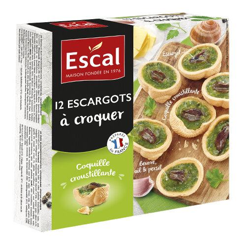 One box with 12 escargots in crispy wafer shells