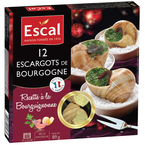 12 Escargots de Bourgogne - Escargots et apéritifs surgelés ESCAL